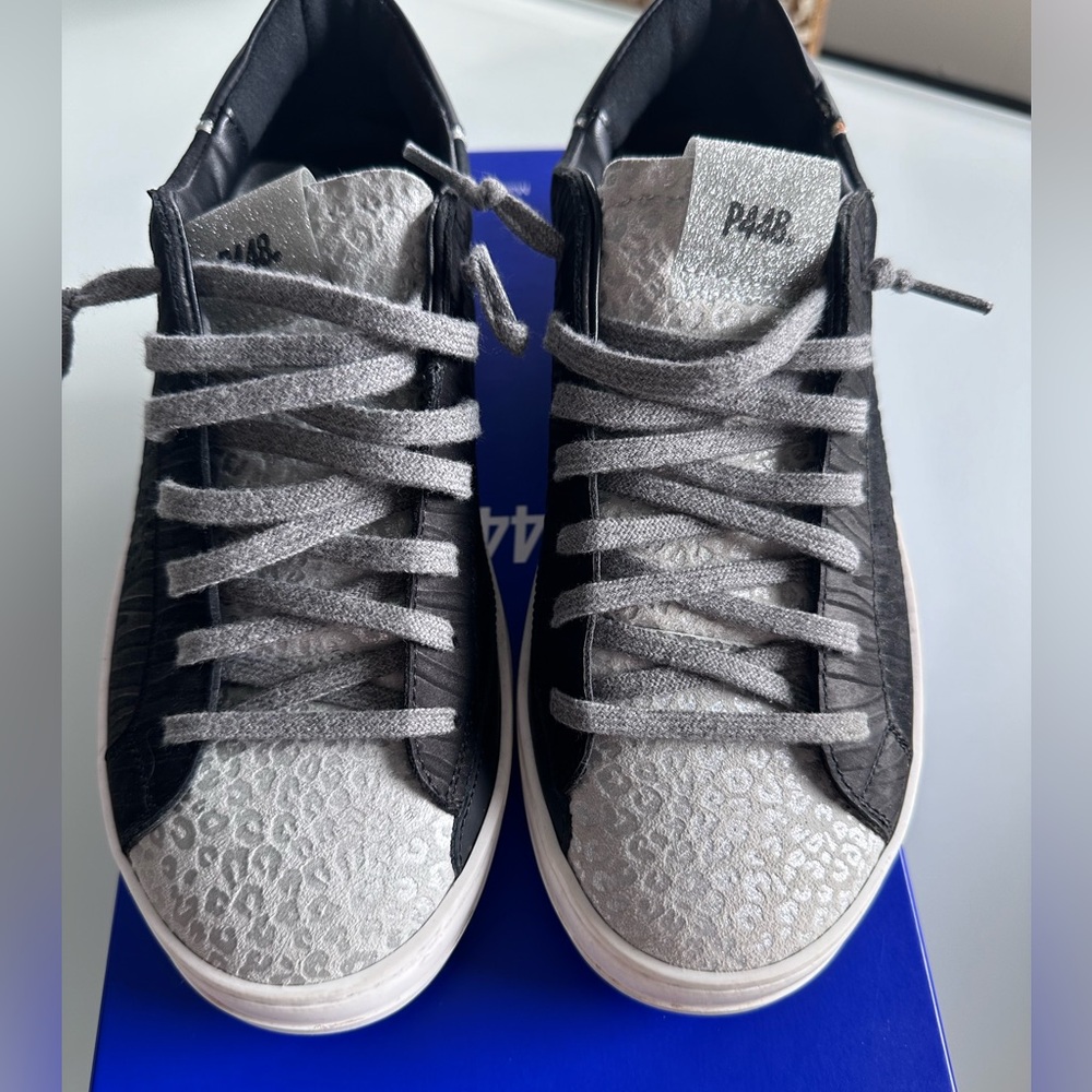 P448 black and silver sneakers